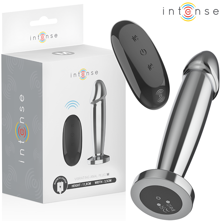 Intense Anal Plug 10 Vibrationen Metalldildo mit Fernbedienung M
