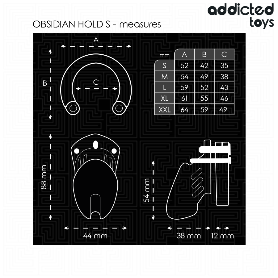 Addicted Obsidian Hold Peniskäfig Grösse S
