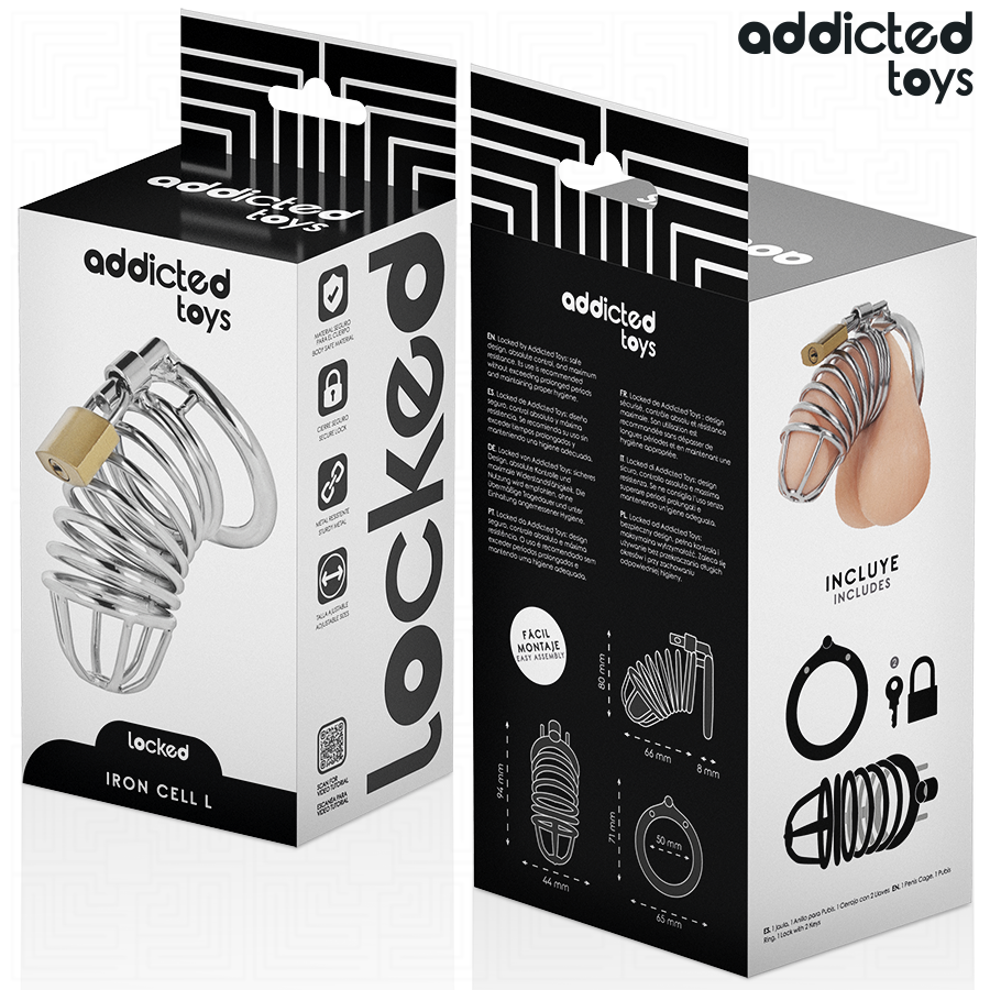 Addicted Iron Cell Metall-peniskäfig 5 cm Grösse L