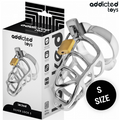 Addicted Silberner Peniskäfig aus Metall, Grösse S
