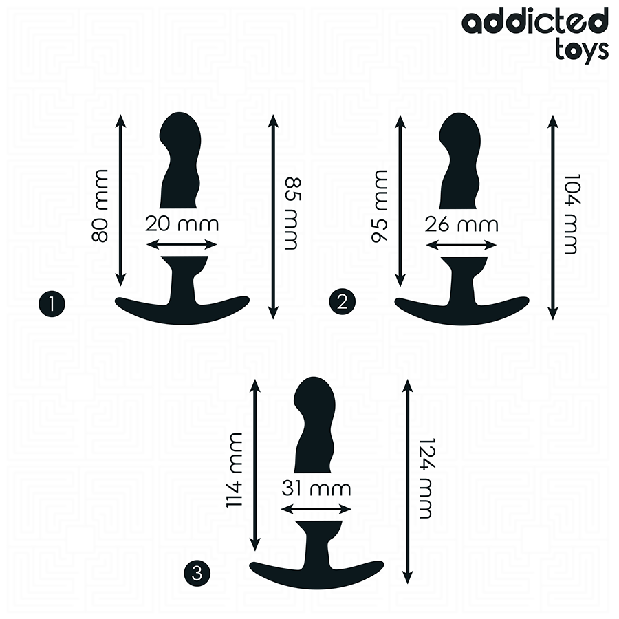 Addicted Toys 3er Analplug-Set Modell 1 – gewellt, Silikon