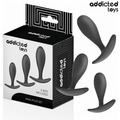 Addicted Toys 3er Analplug-Set Modell 2 – glatt, Silikon