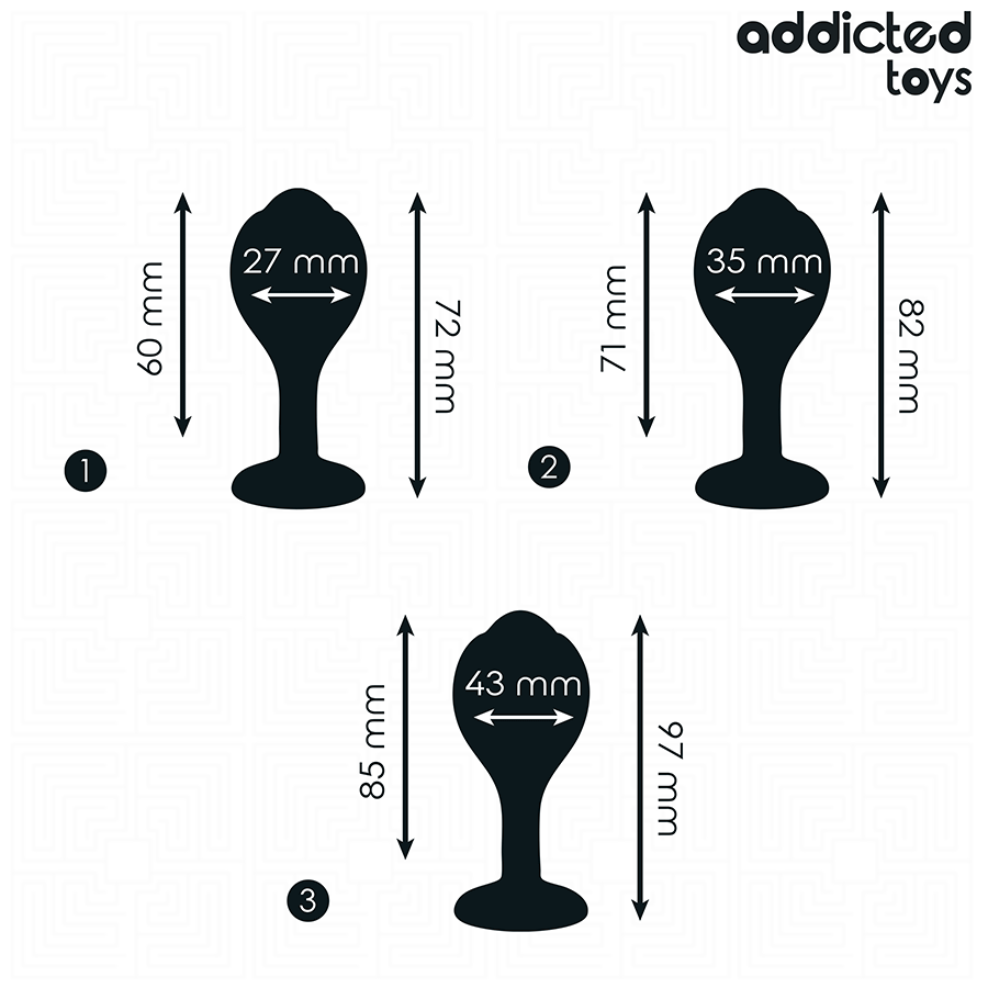 Addicted Toys 3er Analplug-Set mit Schmuckstein – Silikon