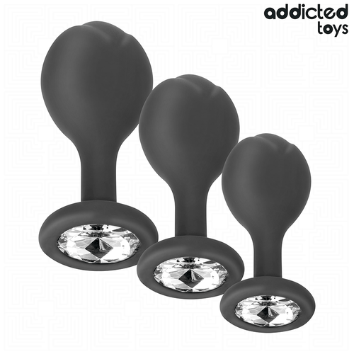 Addicted Toys 3er Analplug-Set mit Schmuckstein – Silikon