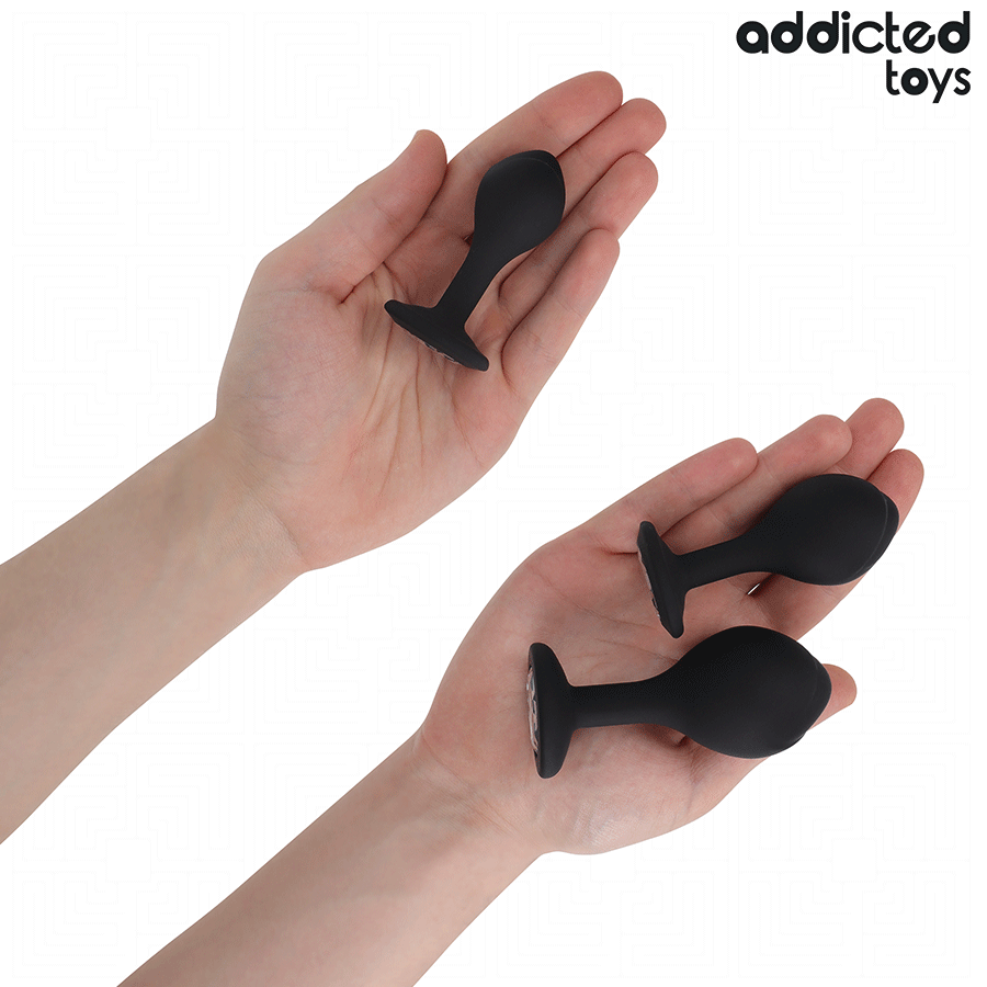 Addicted Toys 3er Analplug-Set mit Schmuckstein – Silikon