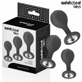 Addicted Toys 3er Analplug-Set mit Schmuckstein – Silikon