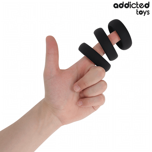 Addicted Set aus Flachen Silikonringen