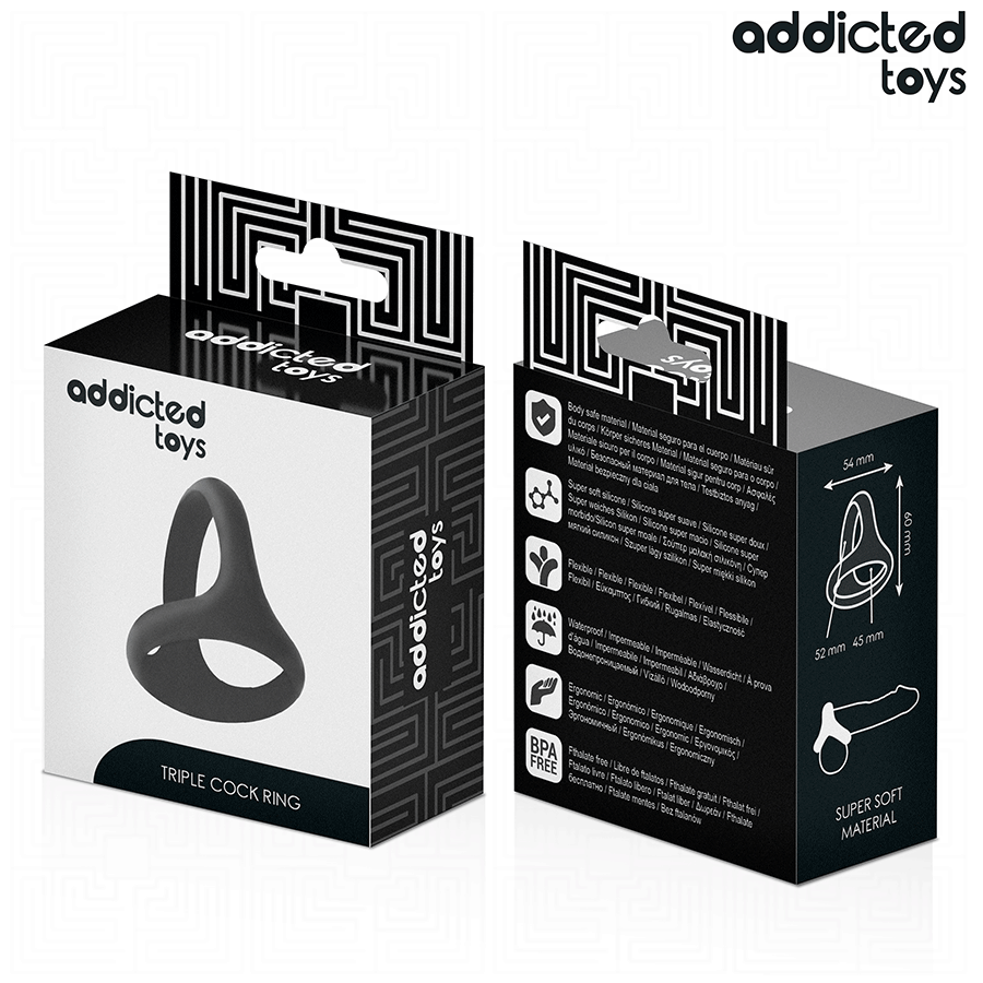 Addicted Toys Dreifach-Penisring – dick, leistungsstark