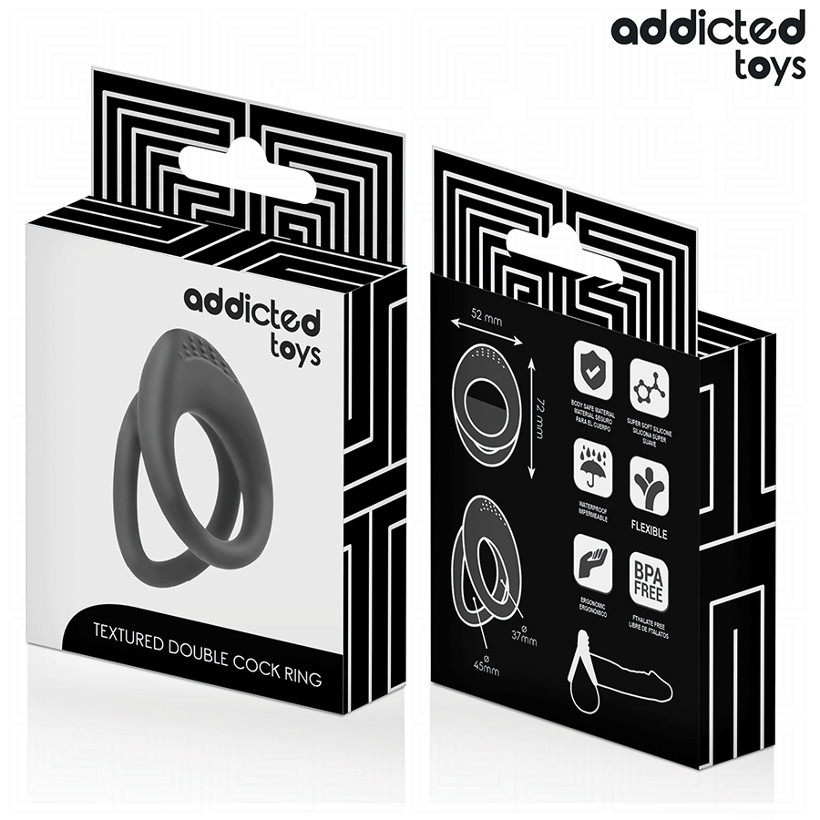 Addicted Toys Doppelter Penisring – strukturiert, leistungsstark