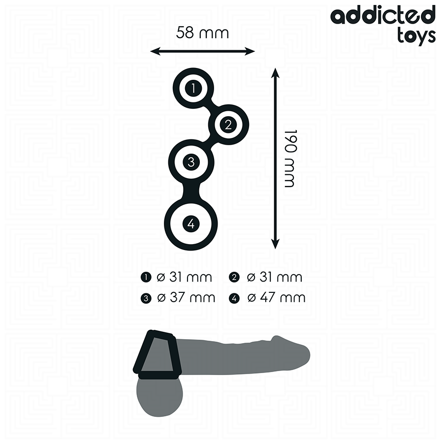 Addicted Penisring mit Teilern für Hoden