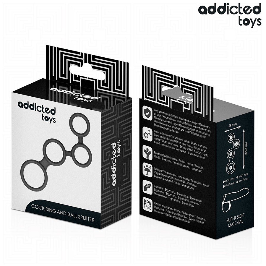 Addicted Penisring mit Teilern für Hoden