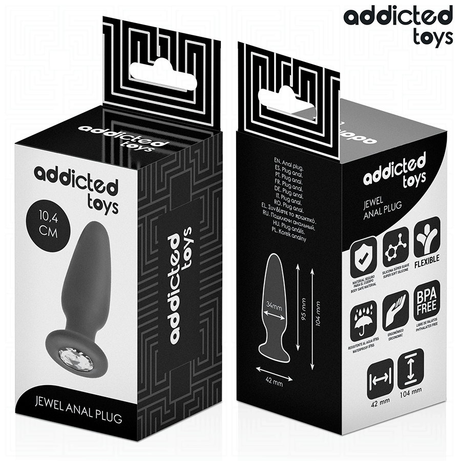 Addicted Anal Plug mit Juwel Grösse M 10,4 cm
