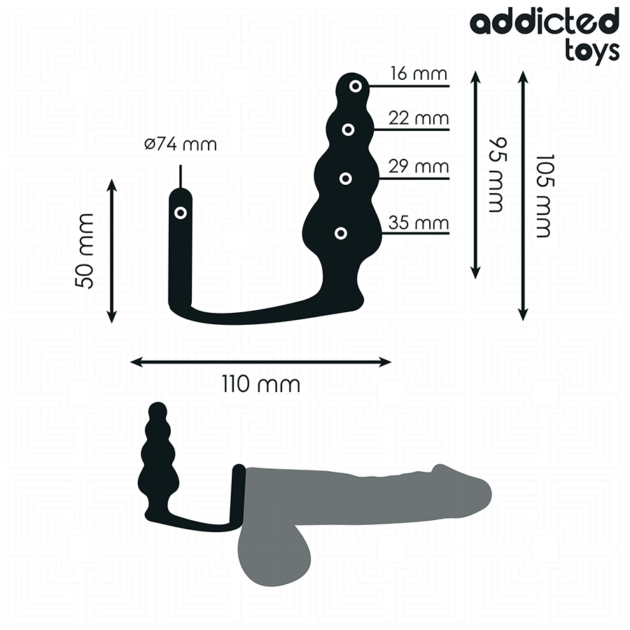 Addicted Analplug mit Ring Modell 5