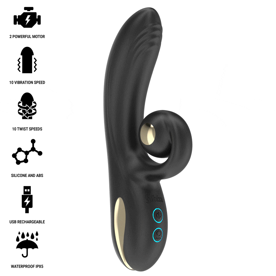 Ibiza Twister – Rotierender Vibrator mit Doppelmotor