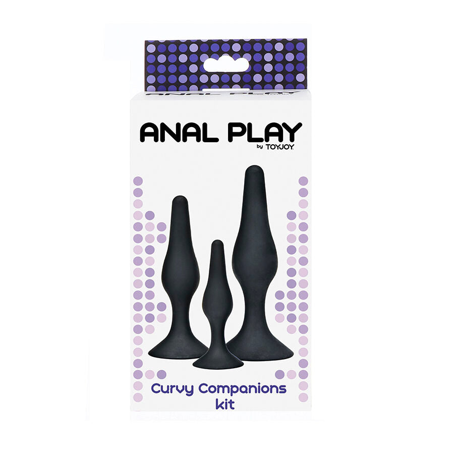 ToyJoy Anal Play Curvy Companions – 3 Plugs, Schwarz