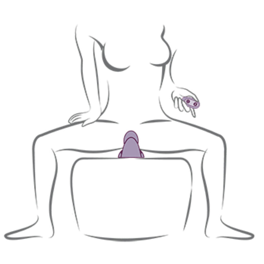 Rocks-Off Ruby Glow – Aufsitz-Vibrator, freihändig – lila