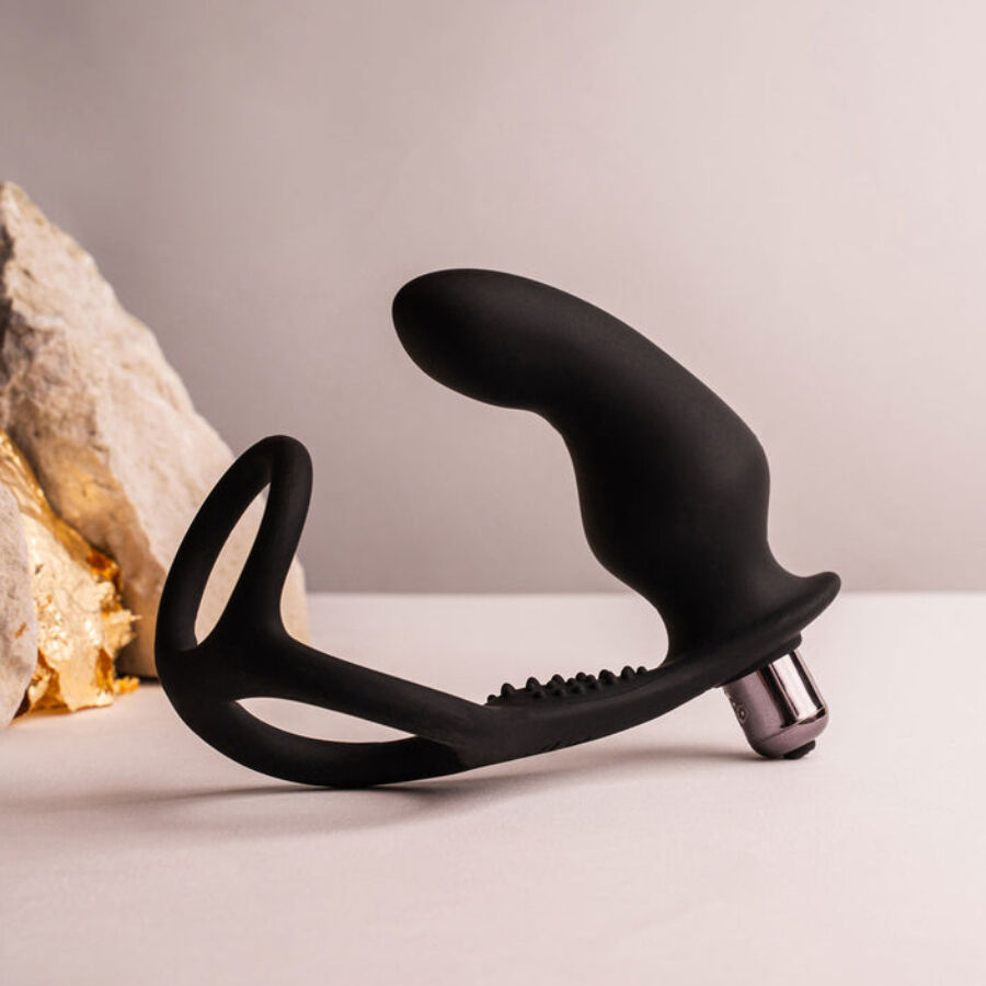 Rocks-Off Ro-Zen Pro – Analplug mit vibrierendem Penisring, schwarz