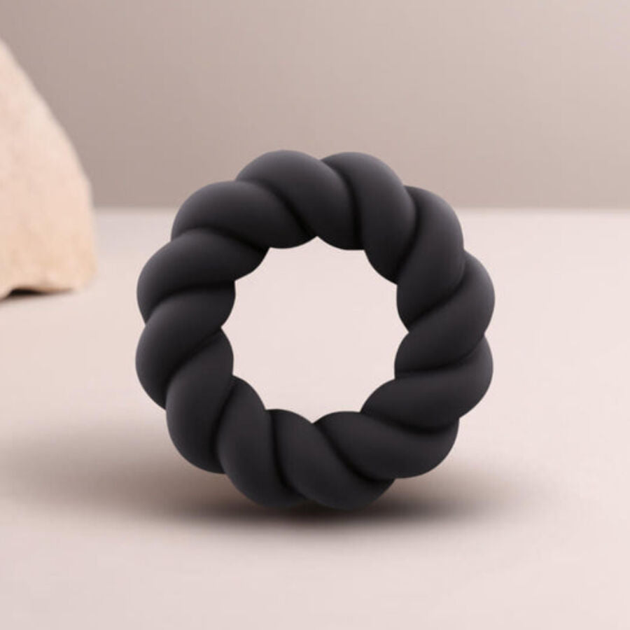 Rocks-Off Twist – Silikon-Penisring, schwarz