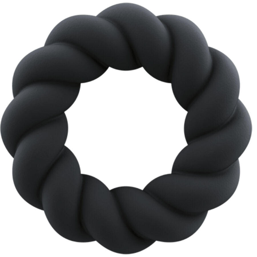 Rocks-Off Twist – Silikon-Penisring, schwarz