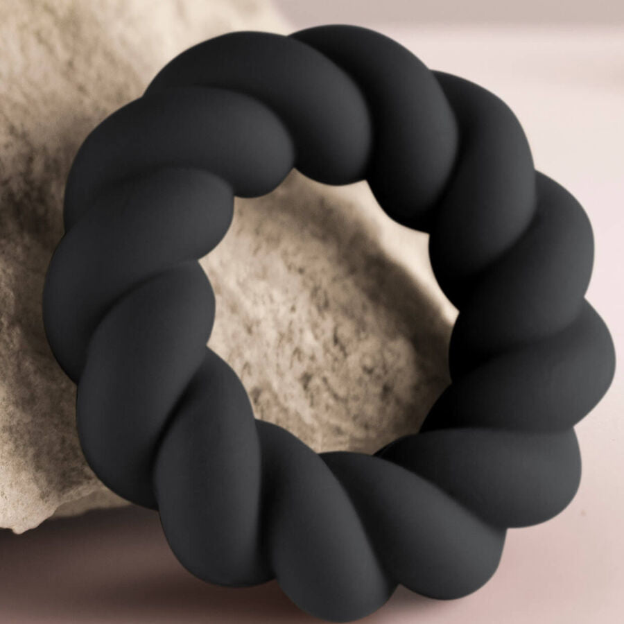 Rocks-Off Twist – Silikon-Penisring, schwarz