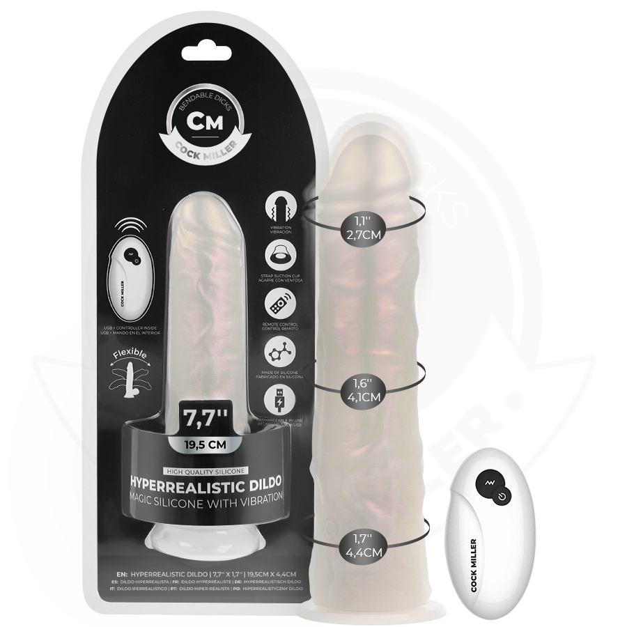 Cock Dildo mit Saugnäpfen, Lichtern und Vibration mit