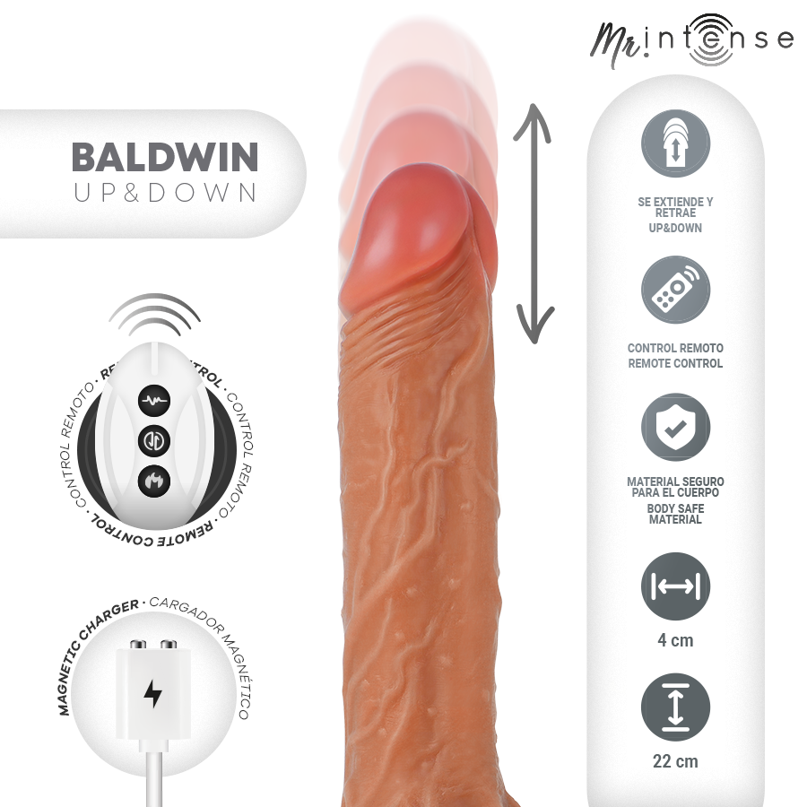 Mr. Intense Baldwin – Multifunkt. Vibrationsdildo
