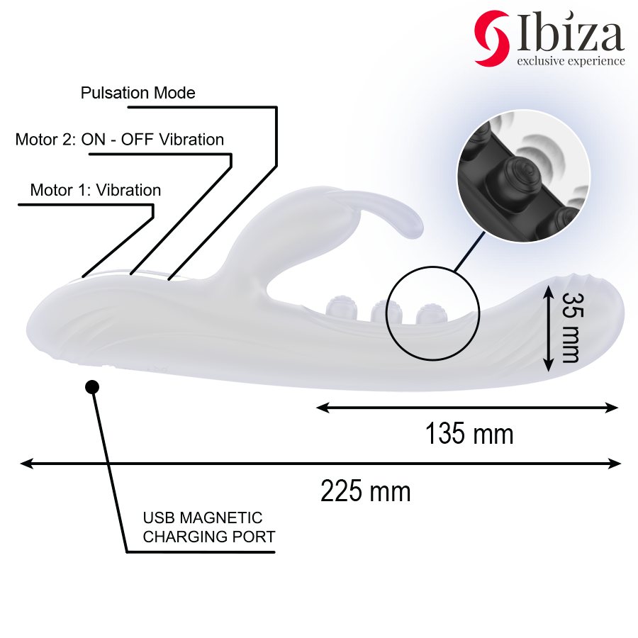 Ibiza Pulsierender Rabbit-Vibrator – 2 Motoren, 7 Modi