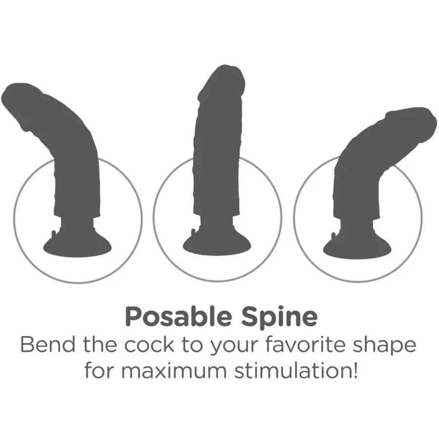King Cock Vibrierender Dildo – Braun, 20,3 cm