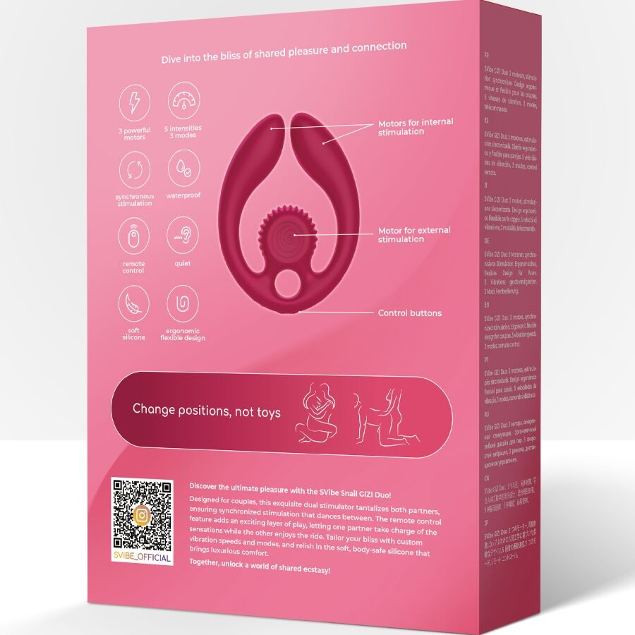 Snail Vibe Gizi Duo Paarstimulator – Fernbedienung, Burgund