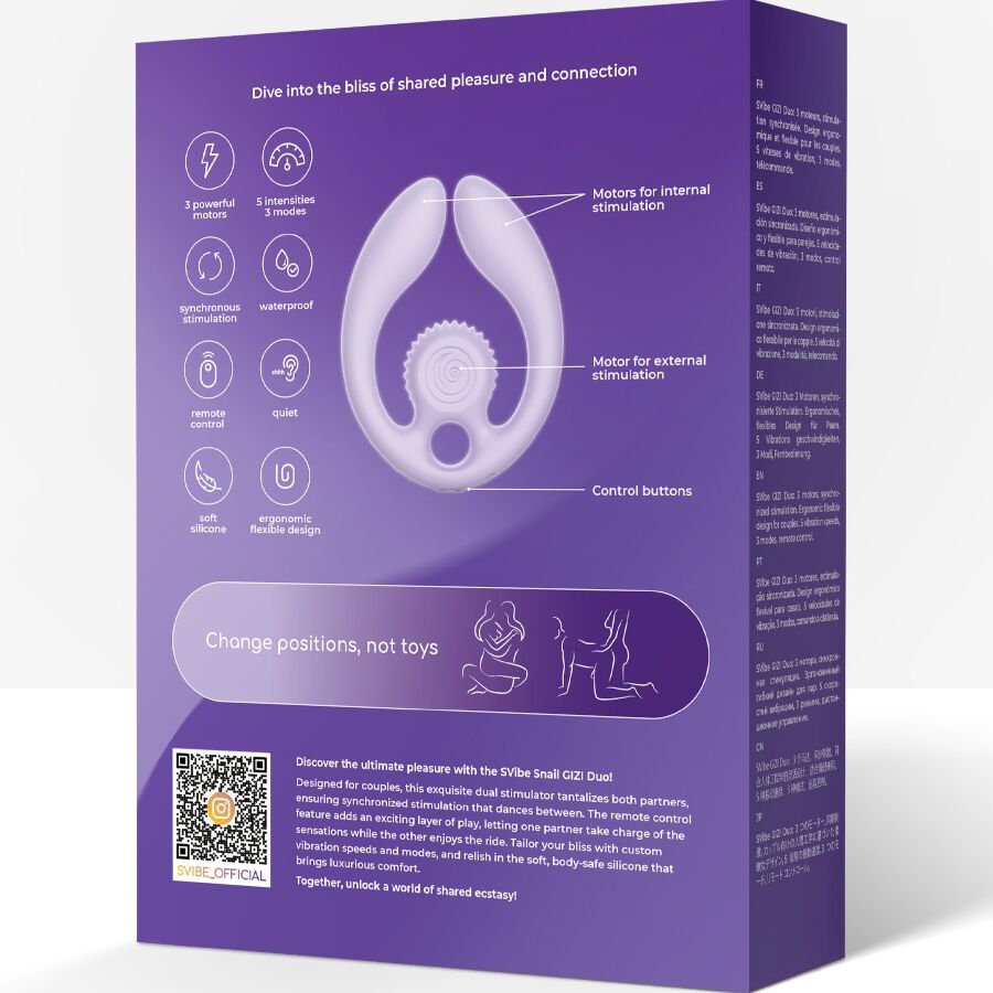 Snail Vibe Gizi Duo Paarstimulator – Fernbedienung, Lila