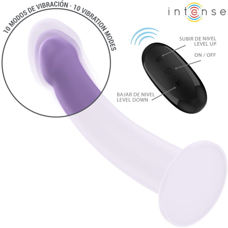 Intense Eddie Vibrator 17,5 cm 10 Vibrationen Lila Fernbedienung