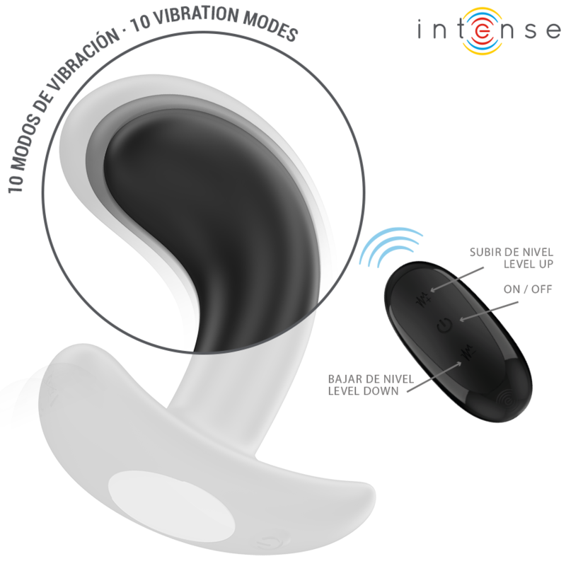 Intense Chandler Anal Plug 10 Vibrationen Schwarz Fernbedienung