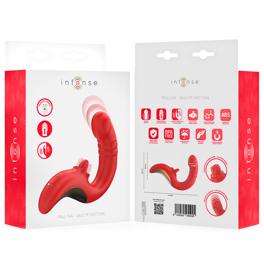 Intense Paulina Vibrator und Stimulator in U-form Rot