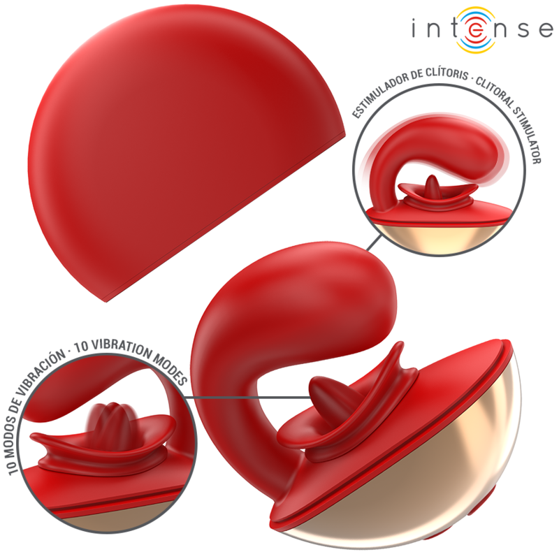 Intense Mariah Vibrator & Stimulator in U-form 10 Vibrationen Rot