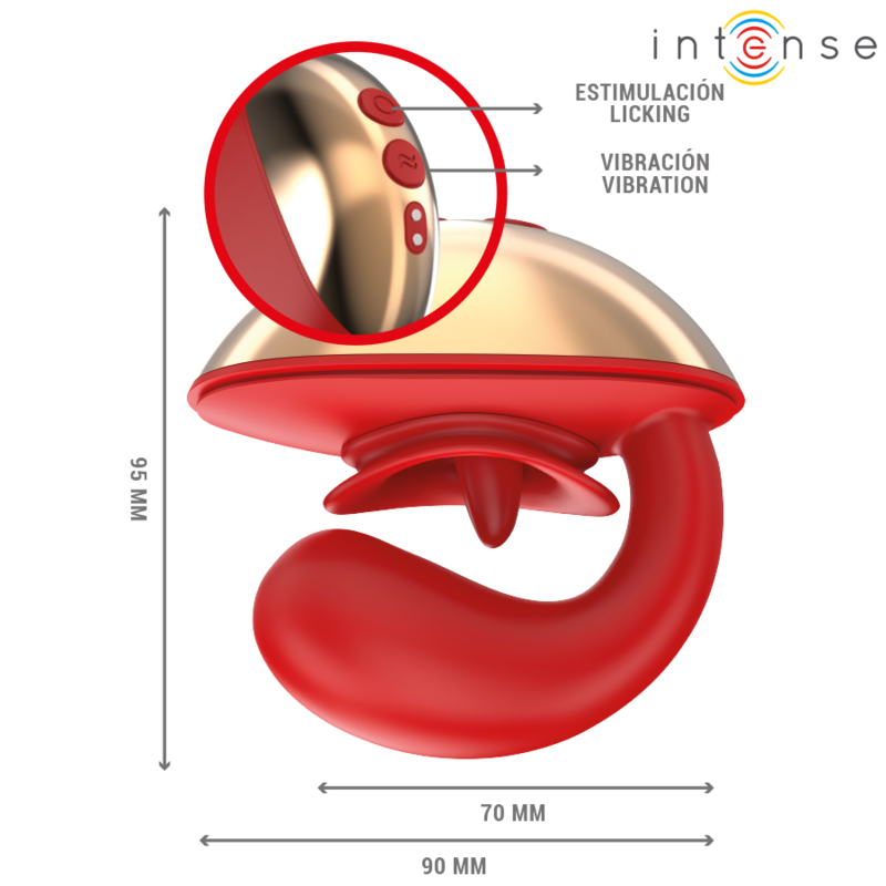 Intense Mariah Vibrator & Stimulator in U-form 10 Vibrationen Rot