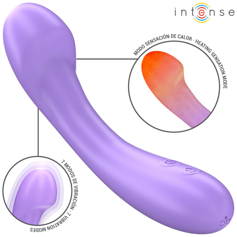 Intense Becky Vibrator 19 cm Heizbar 7 Vibrationen Lila
