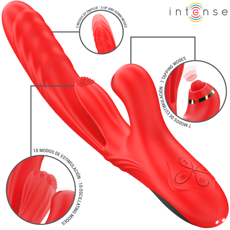 Intense Rosalia Multifunktionsvibrator 3 in 1 Rot