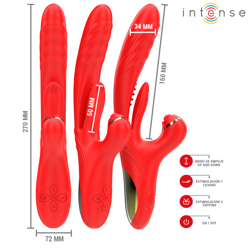 Intense Rosalia Multifunktionsvibrator 3 in 1 Rot
