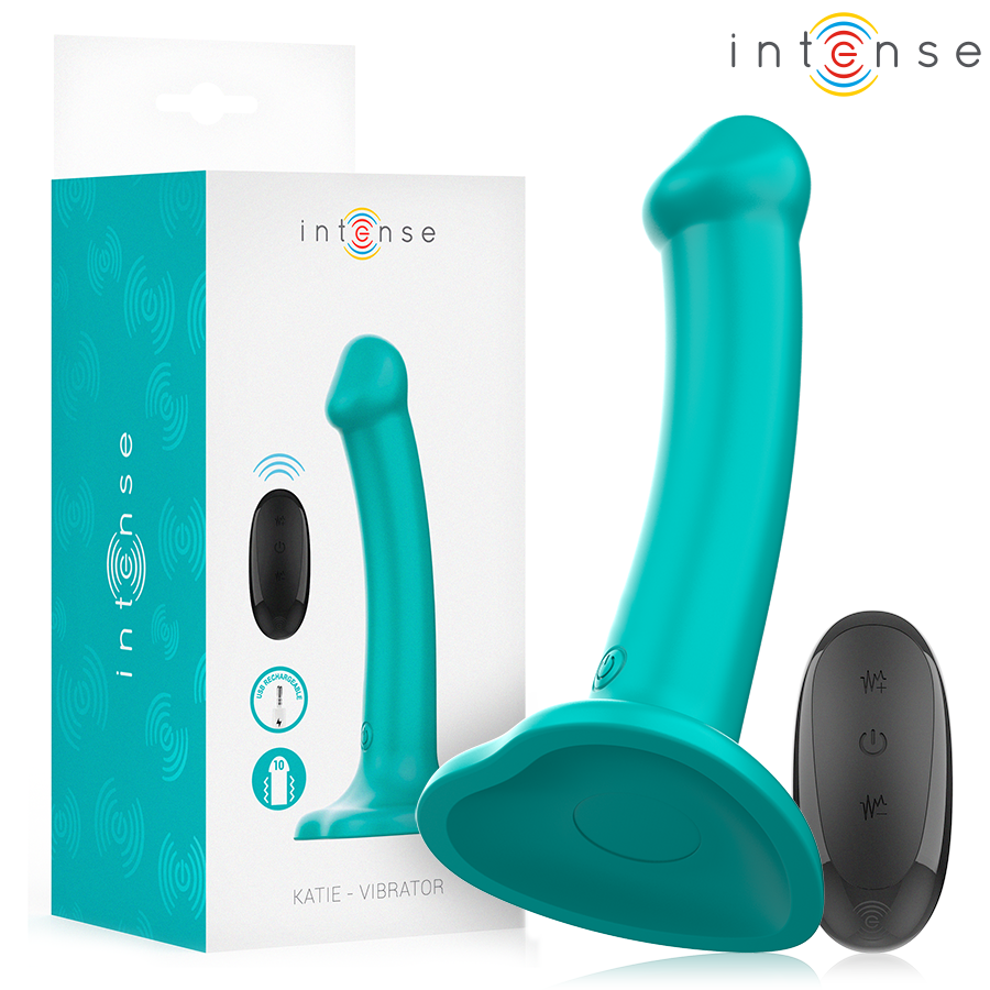 Intense Katie Vibrator mit Saugnäpfen 10 Vibrationen Blau