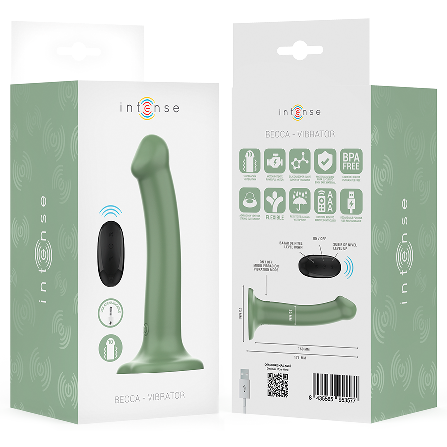 Intense Becca Vibrator mit Saugnapf 10 Vibrationen Grüne