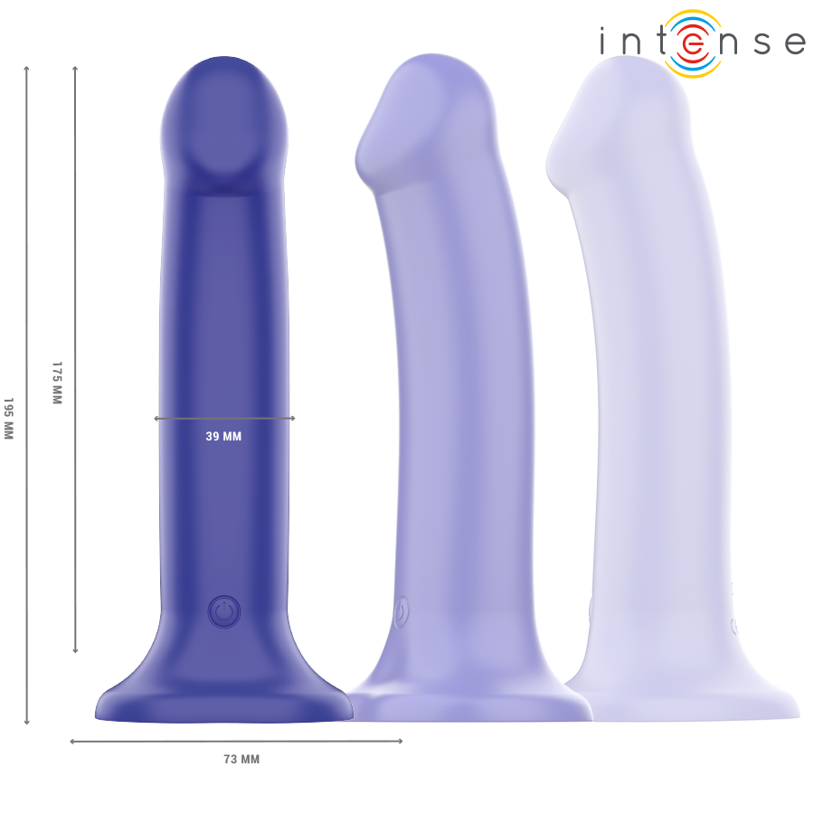 Intense Victoria Vibrator mit Saugnapf 10 Vibrationen Dunkelblau