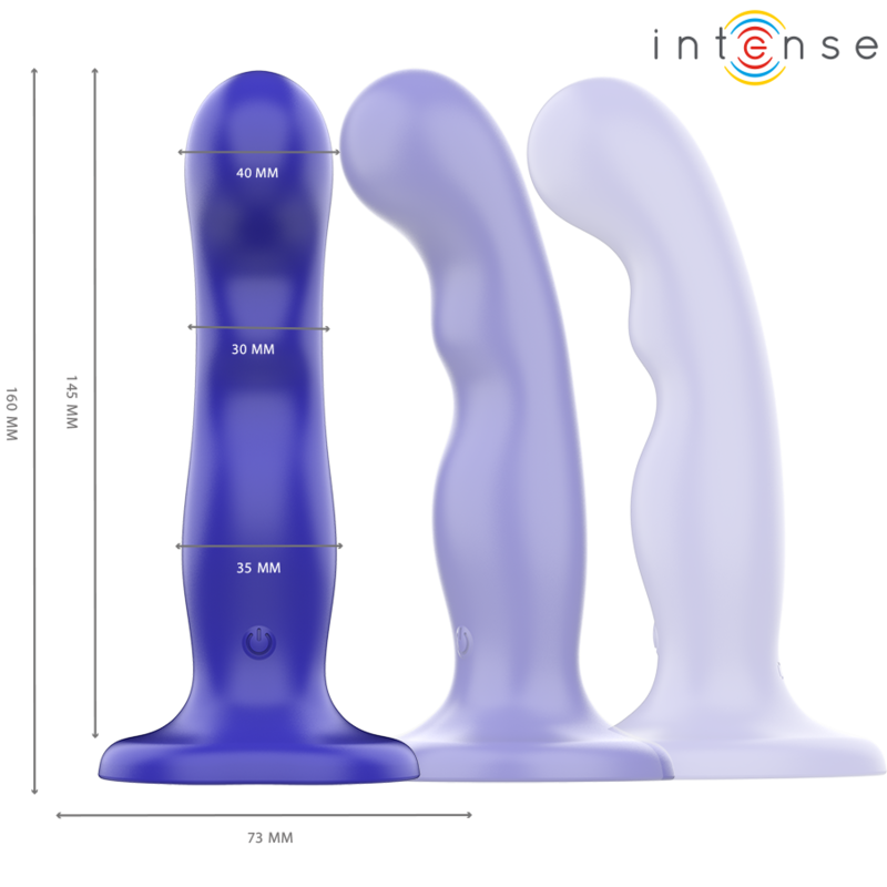 Intense Shorty Vibrator mit Saugnäpfen Blau Fernbedienung