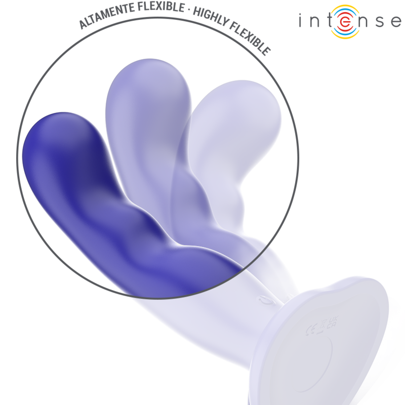 Intense Shorty Vibrator mit Saugnäpfen Blau Fernbedienung