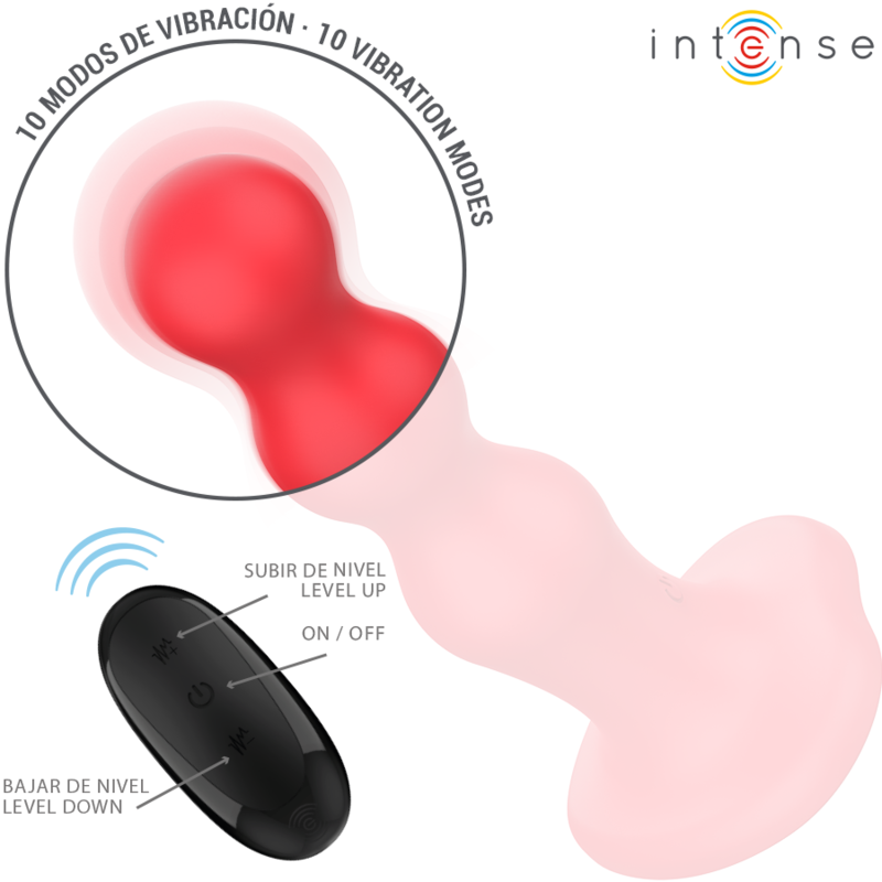 Intense Cody Vibrator mit Saugnäpfen Rote Fernbedienung