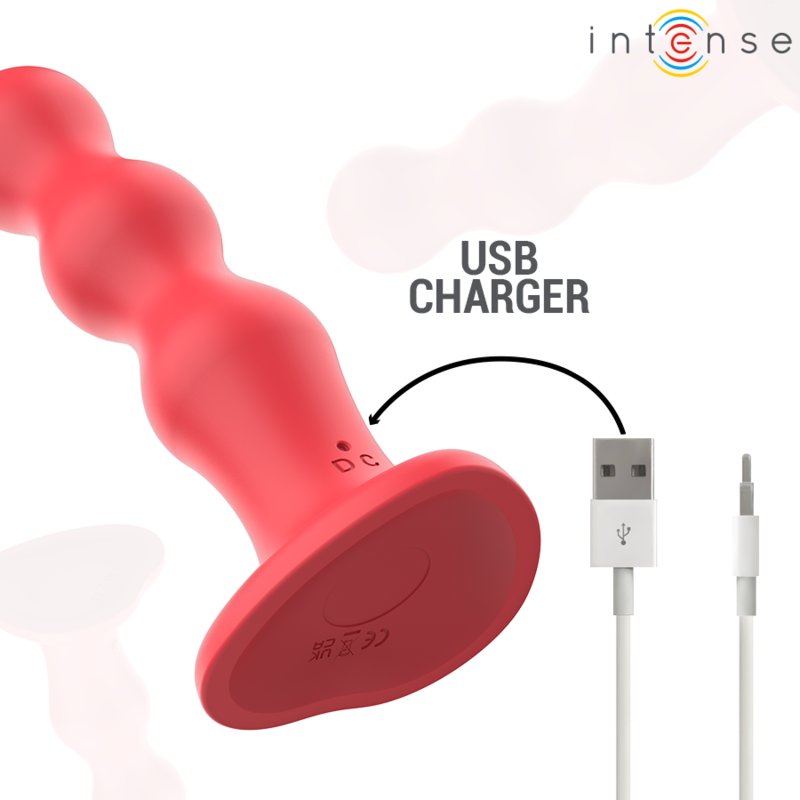 Intense Cody Vibrator mit Saugnäpfen Rote Fernbedienung
