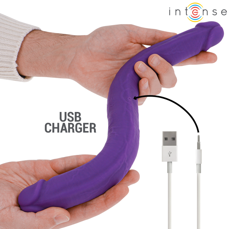 Intense Gunter Dildo Doppelvibrator 40 cm Lila Fernbedienung