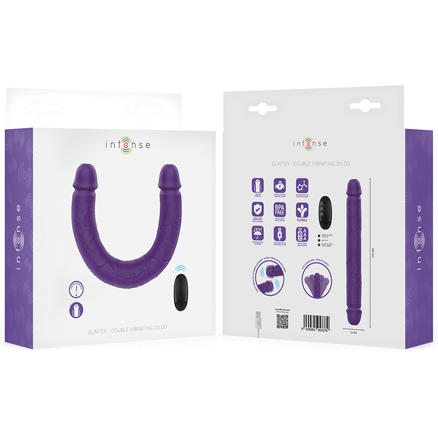 Intense Gunter Dildo Doppelvibrator 40 cm Lila Fernbedienung