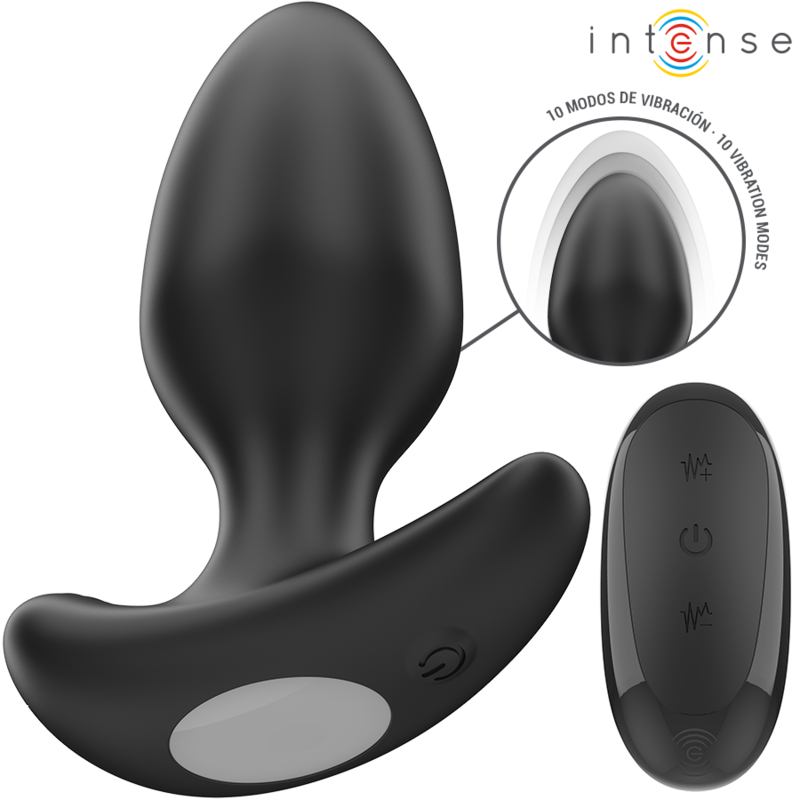 Intense Joey Anal Plug 10 Vibrationen Schwarz Fernbedienung