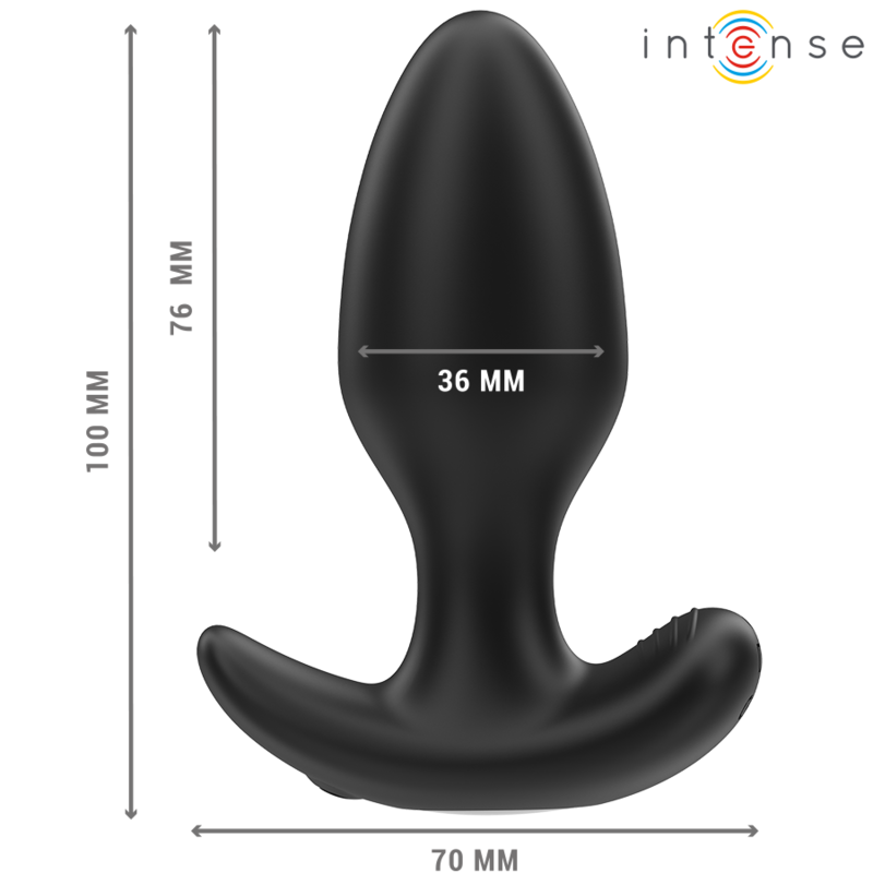 Intense Joey Anal Plug 10 Vibrationen Schwarz Fernbedienung