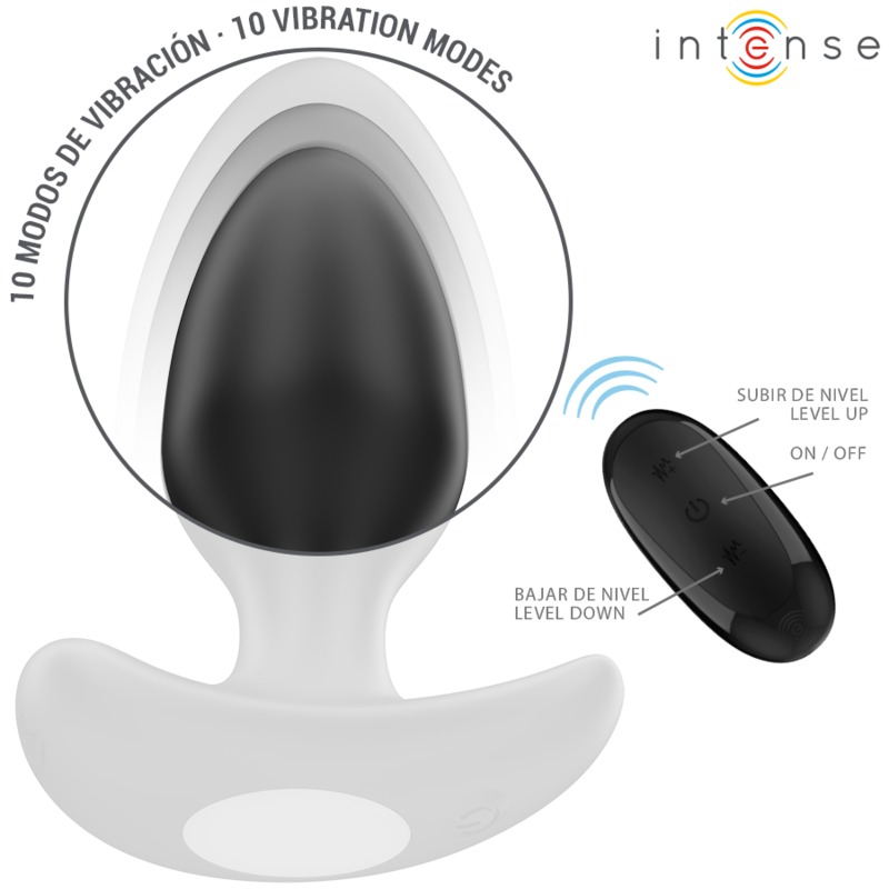 Intense Joey Anal Plug 10 Vibrationen Schwarz Fernbedienung